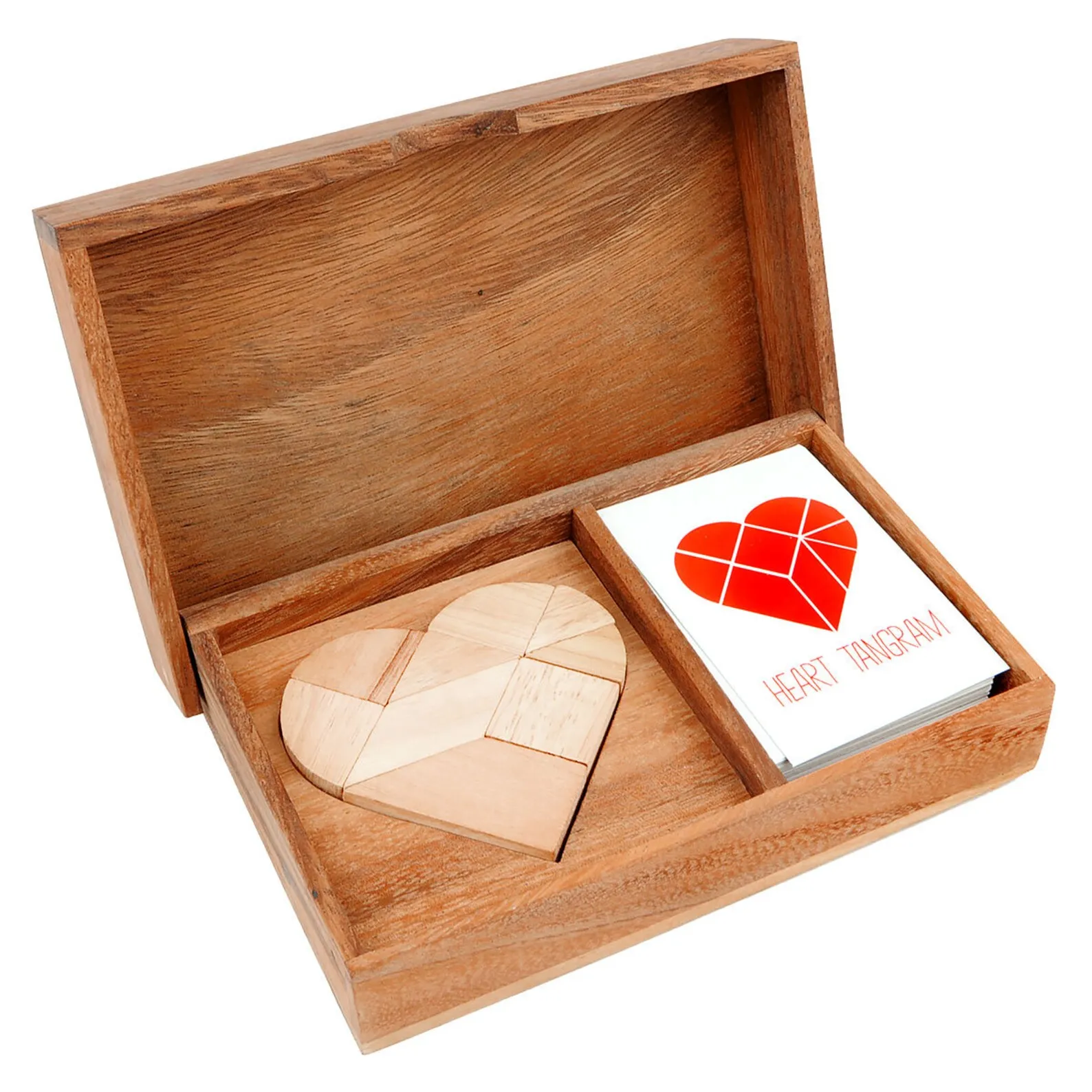 Heart Duo Wooden Tangram Puzzle Decor