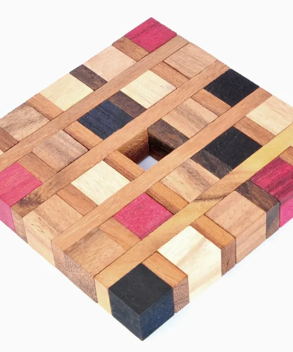 Parquet Pattern Wooden Puzzle Ornament