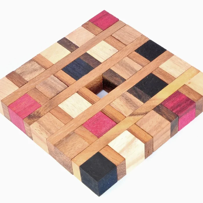 Parquet Pattern Wooden Puzzle Ornament