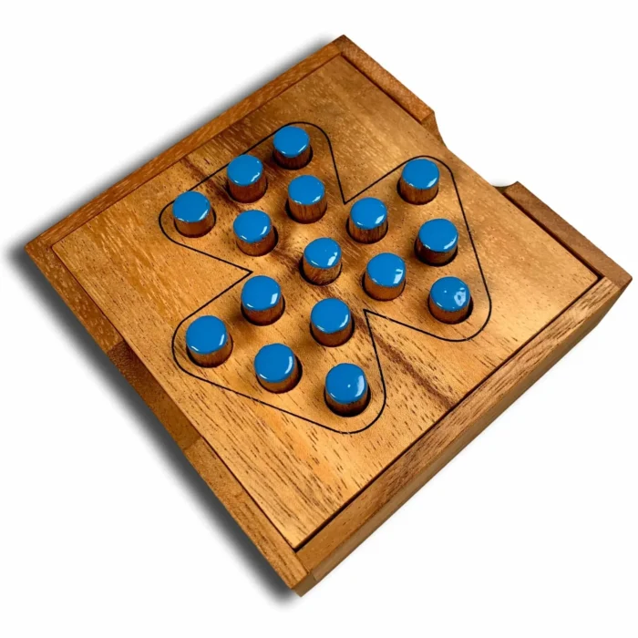 Wooden Peg Jump Board Game Level Three Family Strategy Puzzle