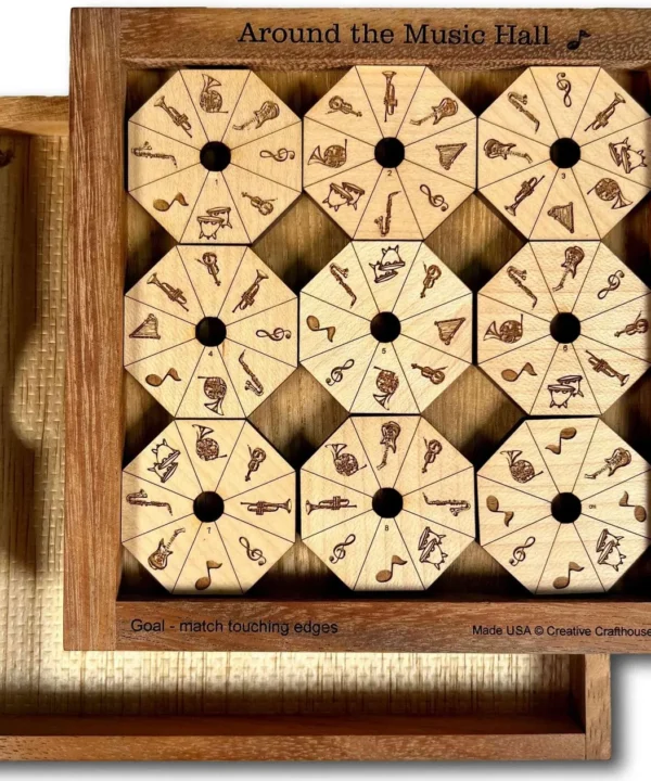Music Hall Theme Wooden Brain Teaser Puzzle For Musicians