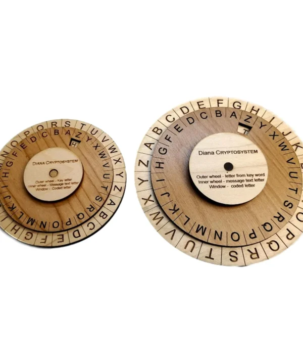 Cipher Wheel Wooden Code Disk Secret Message Decoder Puzzle