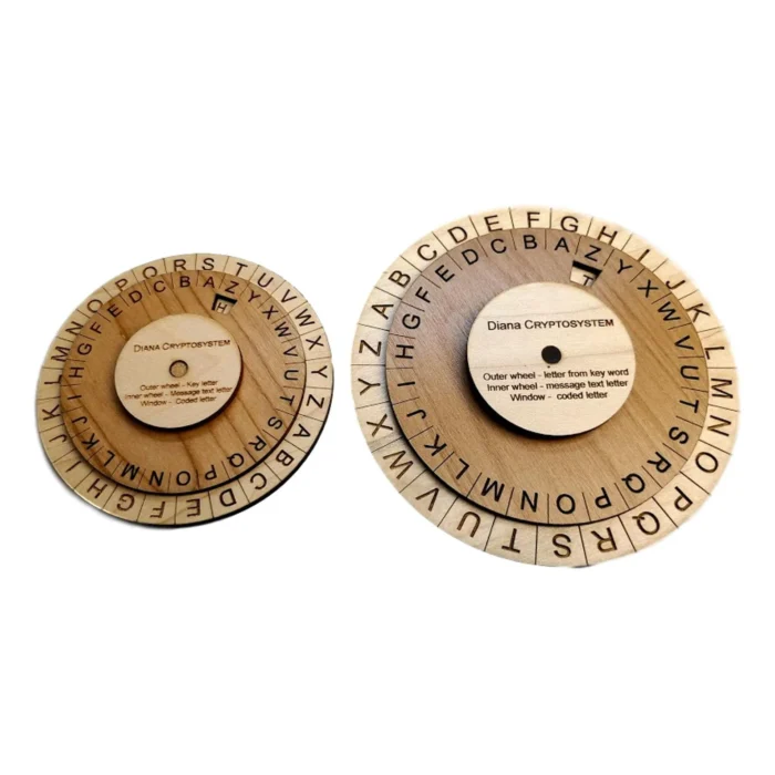 Cipher Wheel Wooden Code Disk Secret Message Decoder Puzzle