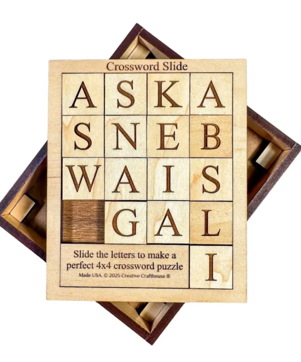 Custom Crossword Sliding Wooden Block Puzzle Three Dimensional Game