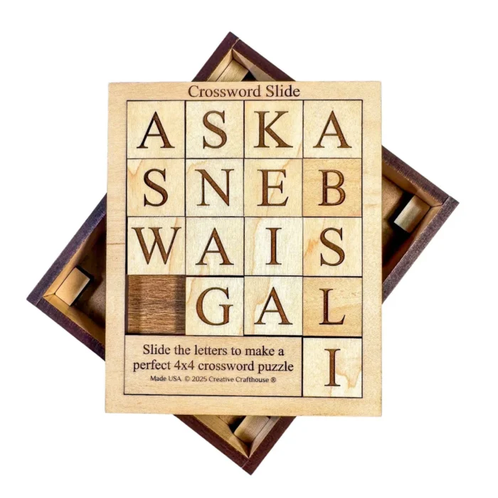 Custom Crossword Sliding Wooden Block Puzzle Three Dimensional Game