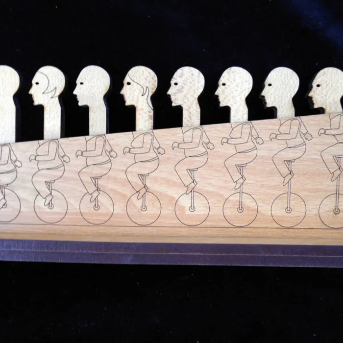 Holey Moley Wooden Logic Puzzle With Eight Unicycle Figures
