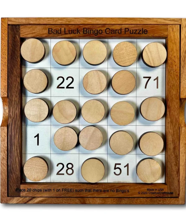 Bad Luck Bingo Wooden Card Logic Brain Puzzle