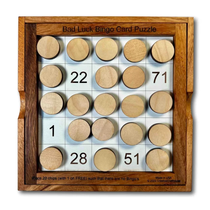 Bad Luck Bingo Wooden Card Logic Brain Puzzle