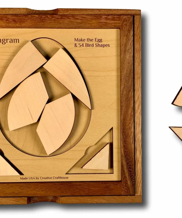 Egg Tangram Wooden Packing Brain Puzzle For Adults