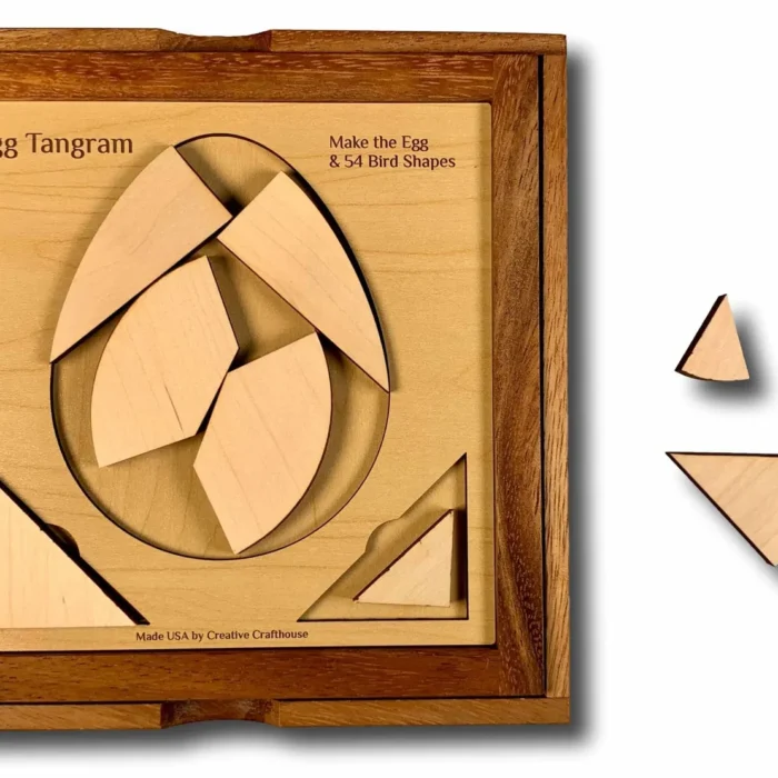 Egg Tangram Wooden Packing Brain Puzzle For Adults