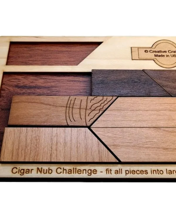 Cigar Nub Wooden Brain Puzzle With Custom Name Option