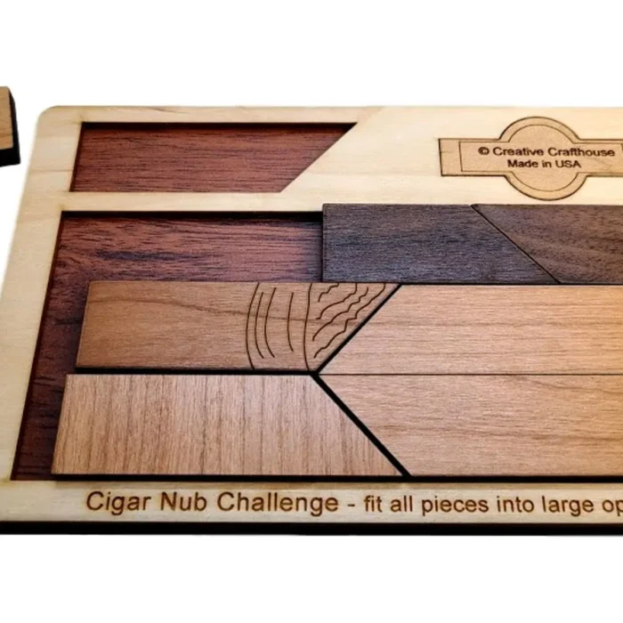 Cigar Nub Wooden Brain Puzzle With Custom Name Option