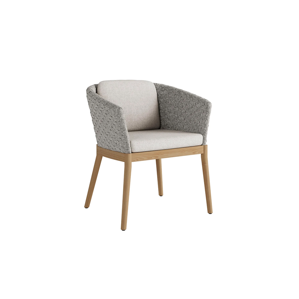 Teak chair with armrests